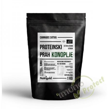 Proteinski prah konoplje Nutrigold - Organski, 1000g