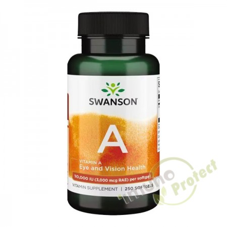 Vitamin A Swanson, 10 000 IU, 250 kapsula