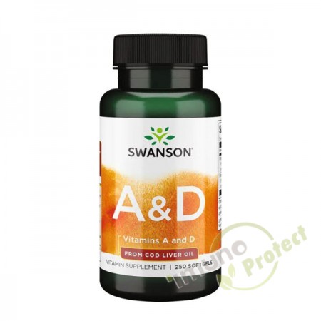 Vitamin A i D Swanson, 250 kapsula