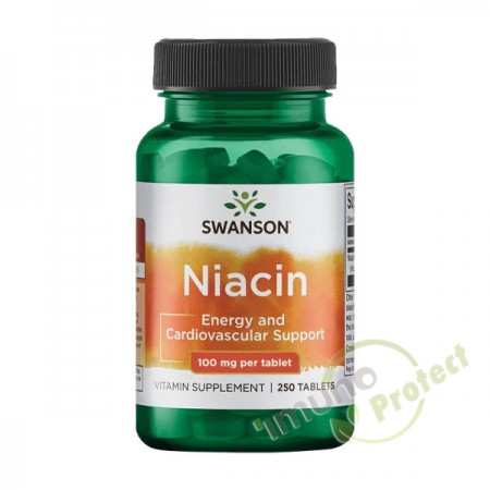 Niacin (Vitamin B-3) Swanson, 100 mg 250 tableta