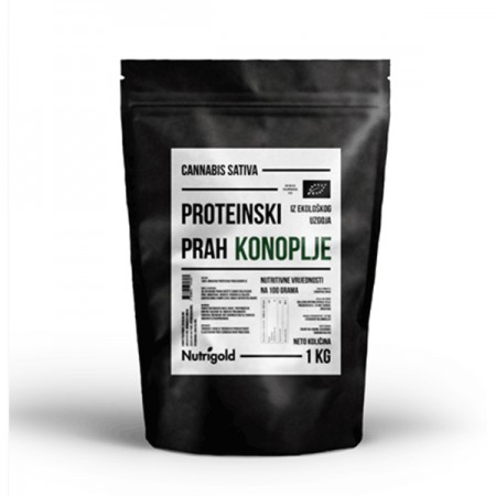 Proteinski prah konoplje Nutrigold - Organski, 1000g