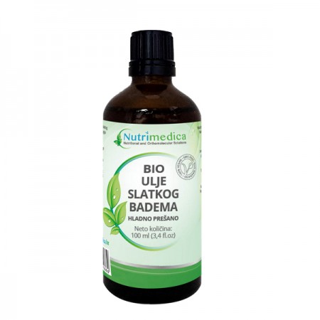 Ulje slatkog badema bio hl. prešano Nutrimedica, 100 ml Ulje slatkog badema bio hl. prešano Nutrimedica, 100 ml