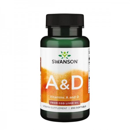 Vitamin A i D Swanson, 250 kapsula