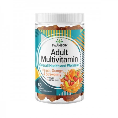 Multivitaminski gumeni bomboni za odrasle Swanson - breskva, naranča i jagoda